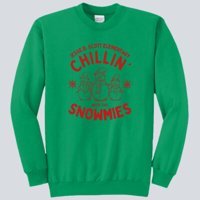 Adult Crewneck - Winter - Chillin With The Snowmies Red Thumbnail