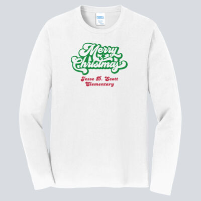 Adult Long Sleeve Shirt - Winter - Merry Christmas Red and Green  Thumbnail