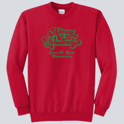 Adult Crewneck - Winter - Merry Christmas Green Thumbnail
